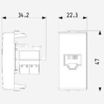 RJ45 Cat6 Netsafe UTP 110 outlet carbon - Image 2