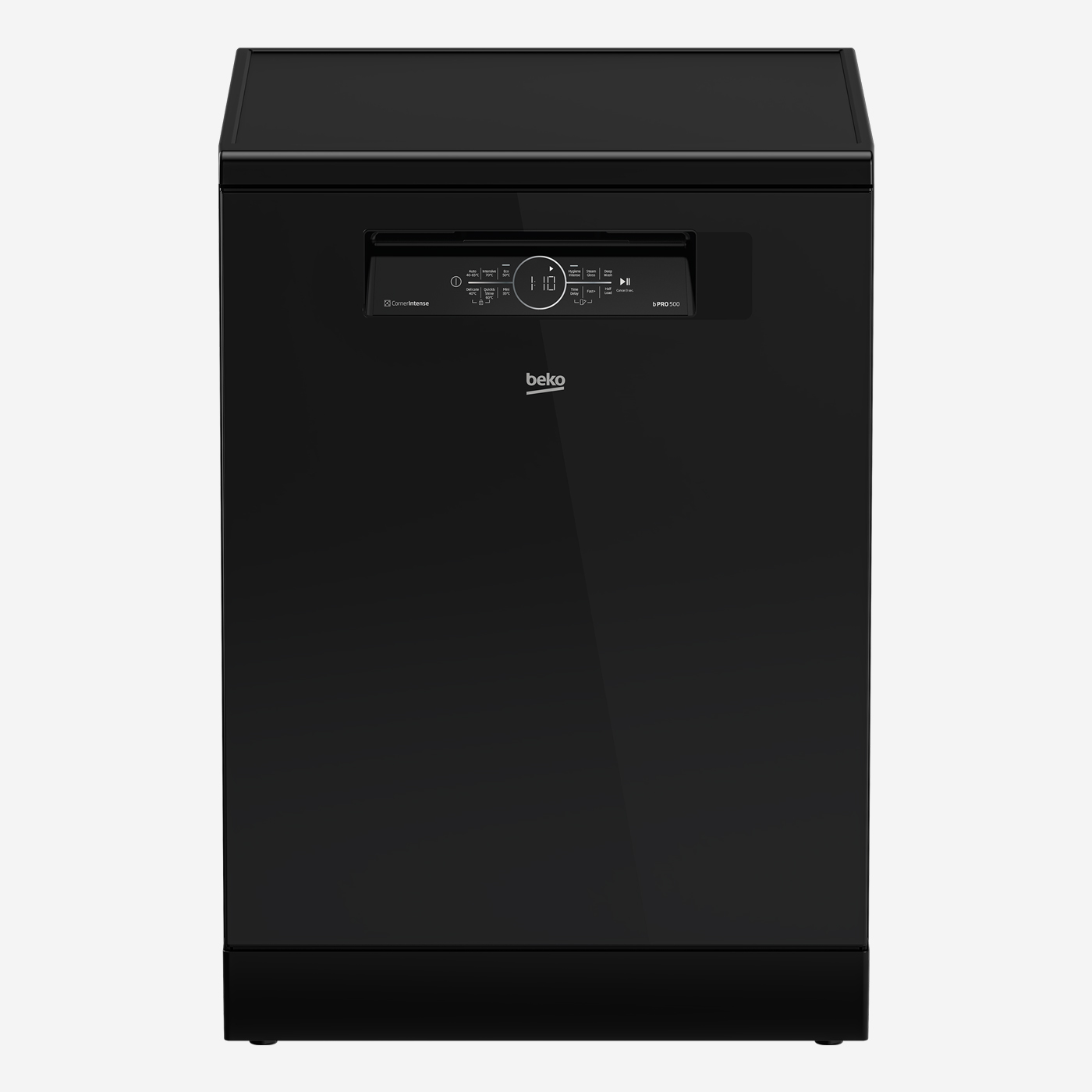 WM-136-1 Dishwasher 60 cm 6 Program 15 Person Black Glass, LED Display, Hygiene (CornerIntense) Steam Gloss, Fast, Inv. - Image 1