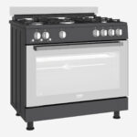 ⁦Gas Cooker 90 cm 5 Burners, Full Safety Cooling Fan, Cooking Fan, Dark Stainless, Cast Pan Support⁩ - الصورة ⁦2⁩