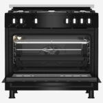 ⁦Gas Cooker 90 cm 5 Burners Full Safety Cooling Fan, Cooking Fan, Cast Pan Support, Black⁩ - الصورة ⁦5⁩