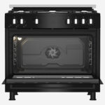⁦Gas Cooker 90 cm 5 Burners Full Safety Cooling Fan, Cooking Fan, Cast Pan Support, Black⁩ - الصورة ⁦6⁩