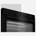 ⁦Gas Cooker 90 cm 5 Burners Full Safety Cooling Fan, Cooking Fan, Digital, Cast Pan Support, Black⁩ - الصورة ⁦3⁩