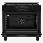 ⁦Gas Cooker 90 cm 5 Burners Full Safety Cooling Fan, Cooking Fan, Led Display With Touch Control, Cast Pan Support, Black⁩ - الصورة ⁦6⁩