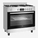 ⁦Gas Cooker 90 cm, AirFrier 5 Burners Full Safety Cooling Fan, Cooking Fan, Led Display With Touch Control, Cast Pan Support, STS⁩ - الصورة ⁦2⁩