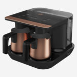 ⁦Coffee Maker Double, With Water Tank, Silver, Gold, Black⁩ - الصورة ⁦2⁩