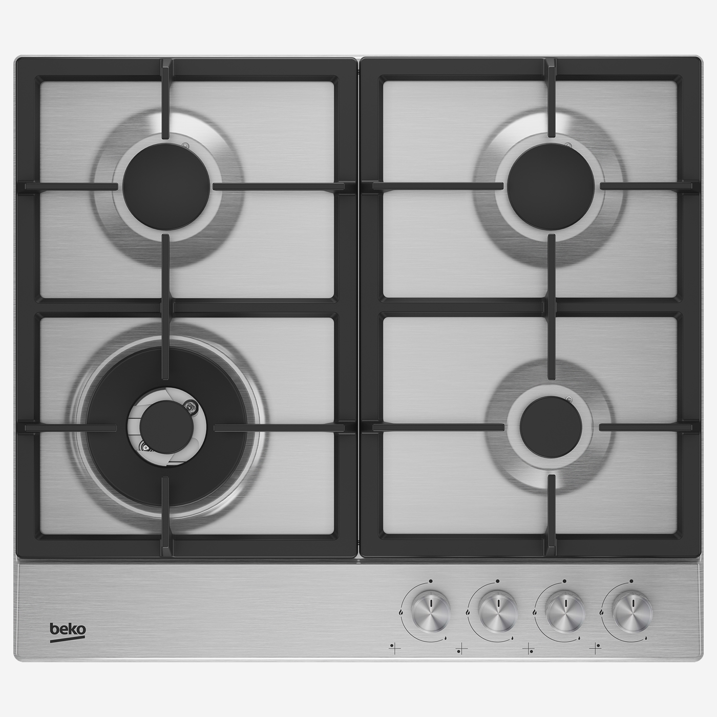 WM-161-1 Gas Hob 60 cm 4 Berners, Gas Safety, Cast Iron Pan Support, Stainless - Image 1