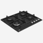 Gas Hob 60 cm 4 Berners, Gas Safety, Cast Iron Pan Support, Black, Integrated Ignition - Image 2