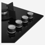 ⁦Gas Hob 60 cm 4 Berners, Gas Safety, Cast Iron Pan Support, Black Glass, Integrated Ignition⁩ - الصورة ⁦4⁩