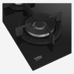 ⁦Gas Hob 60 cm 4 Berners, Gas Safety, Cast Iron Pan Support, Black Glass, Integrated Ignition⁩ - الصورة ⁦5⁩