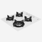 Gas Hob 60 cm 4 Berners, Gas Safety, Cast Iron Pan Support, White Glass, Integrated Ignition - Image 2