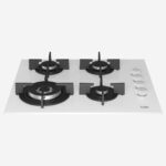 Gas Hob 60 cm 4 Berners, Gas Safety, Cast Iron Pan Support, White Glass, Integrated Ignition - Image 3