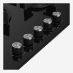 Gas Hob 75 cm 5 Berners, Gas Safety, Cast Iron Pan Support, Black Tempered Glass Surface - Image 4