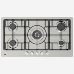 Gas Hob 90 cm 5 Berners, Gas Safety, Cast Iron Pan Support, Stainless