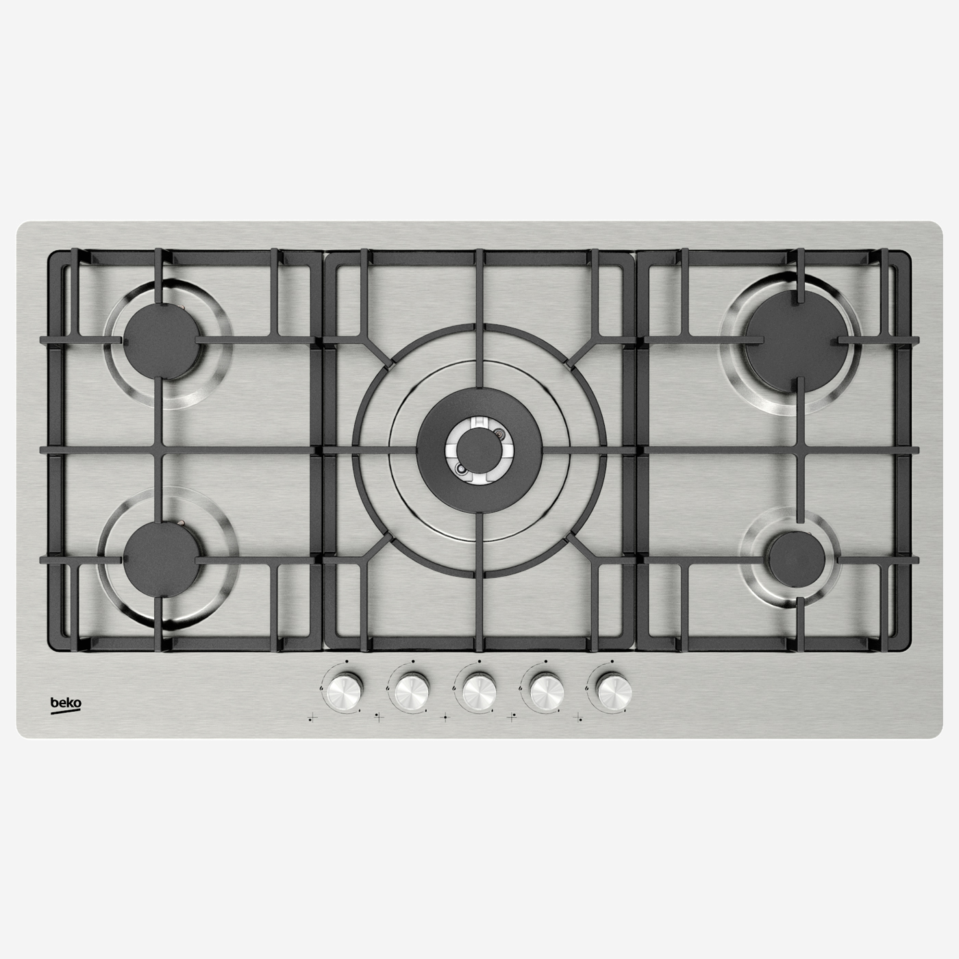 WM-167-1 Gas Hob 90 cm 5 Berners, Gas Safety, Cast Iron Pan Support, Stainless - Image 1